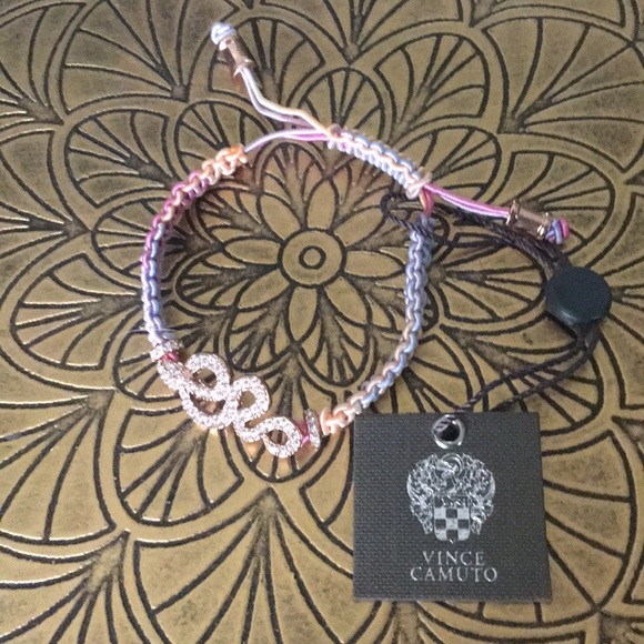 Vince Camuto Crystal Snake Macramé Bracelet NWT - Picture 1 of 5